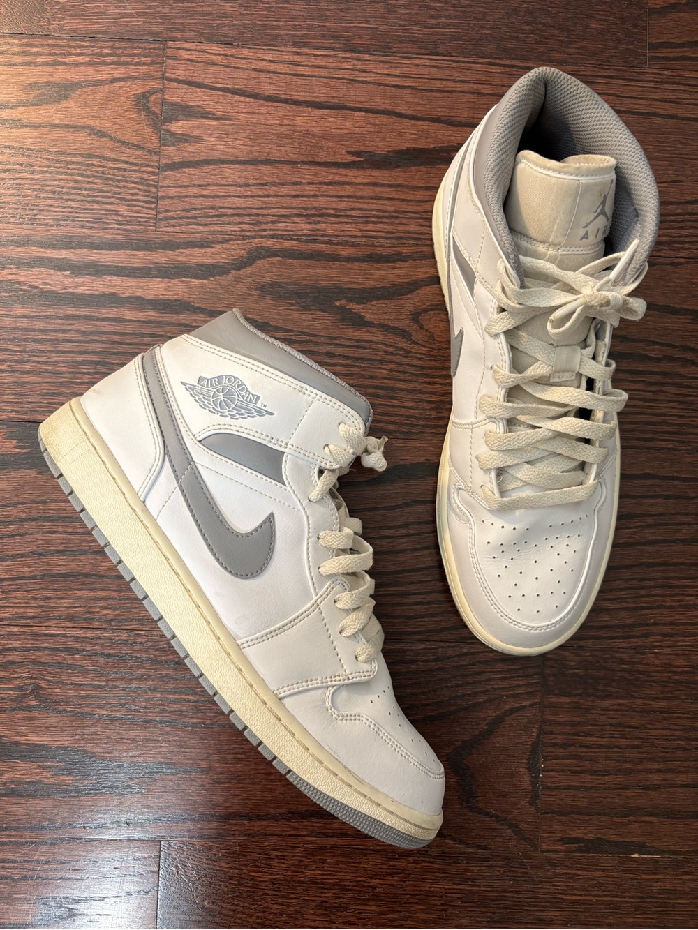 Jordan Air Jordan 1 Mid White Stealth Grey Sneakers Men’s US 12 - Picture 2 of 12